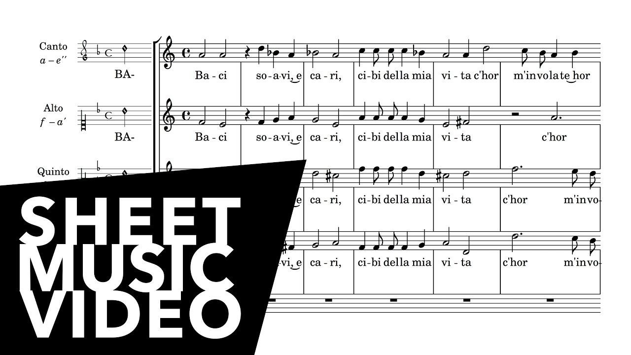 Baci soavi e cari - Claudio Monteverdi 'Sheet Music Video'