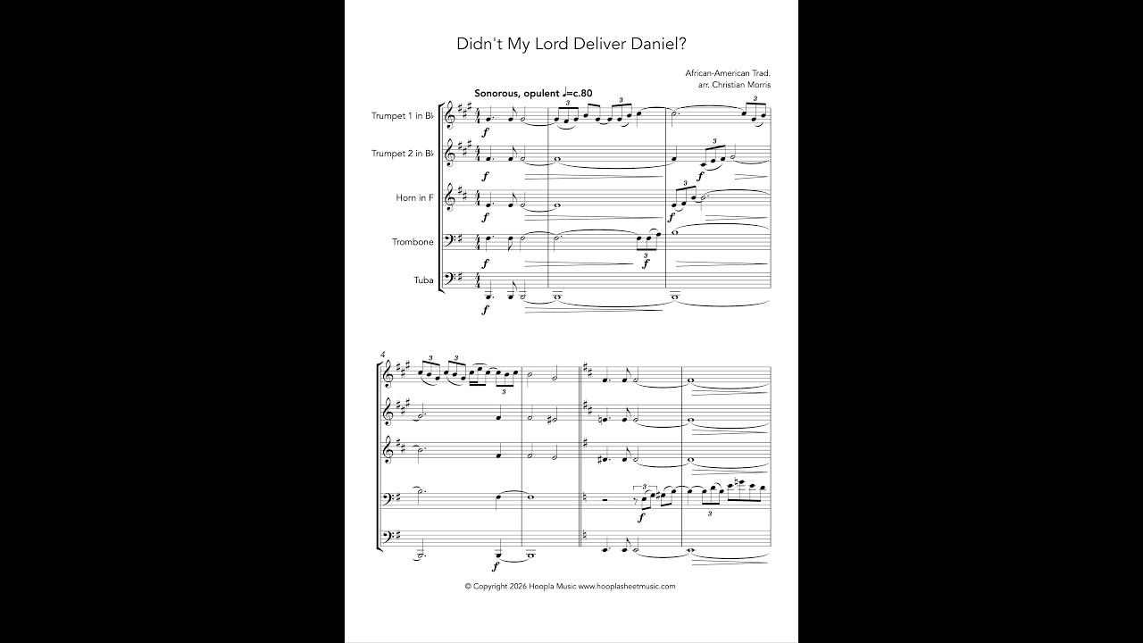 Didn't My Lord Deliver Daniel? (Brass Quintet)