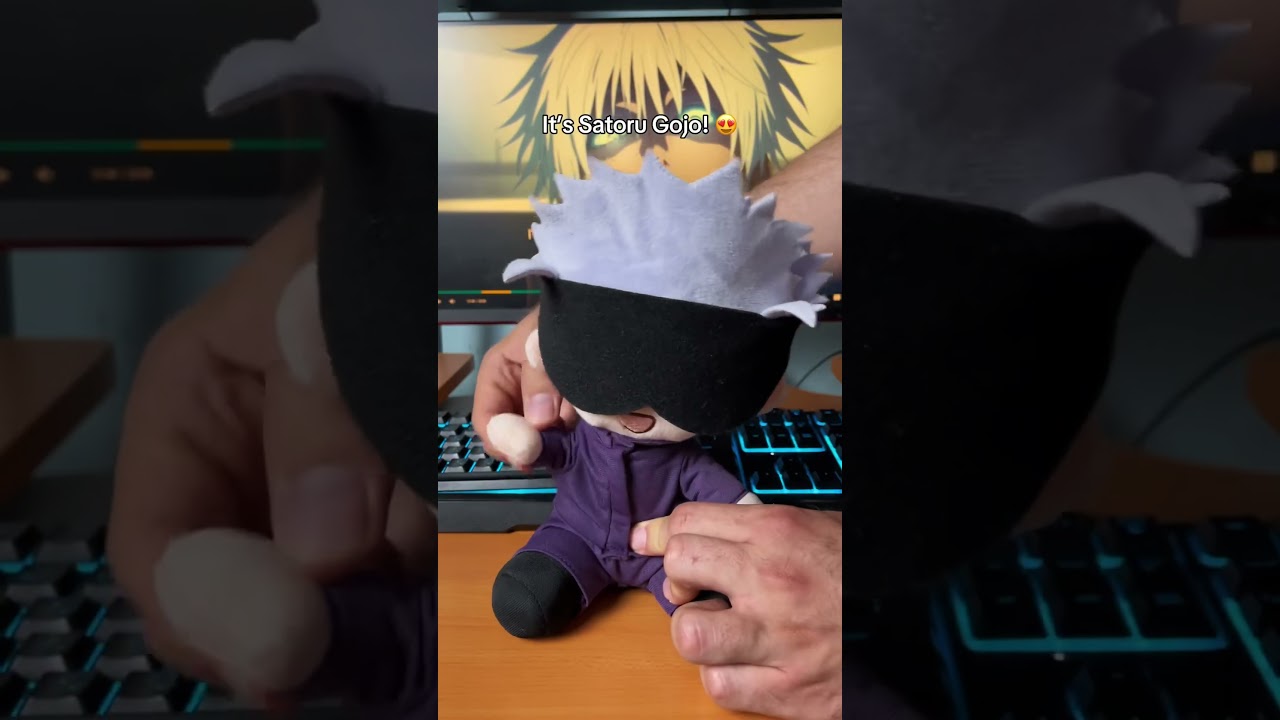 Gojo is watching anime in my house 😱 #jjk #gojo #plush