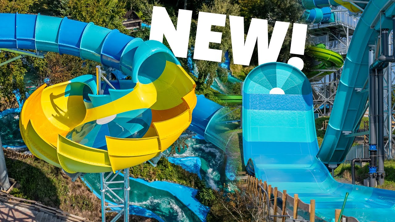 New Hybrid Water Slide at F&aring;rup Sommerland! Stormfloden POV
