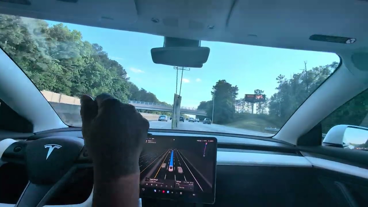 Tesla FSD atlanta traffic home commute 20250506