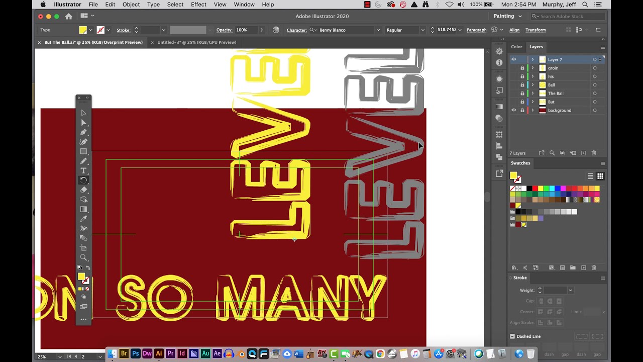 Illustrator setup for Kinetic type in AE