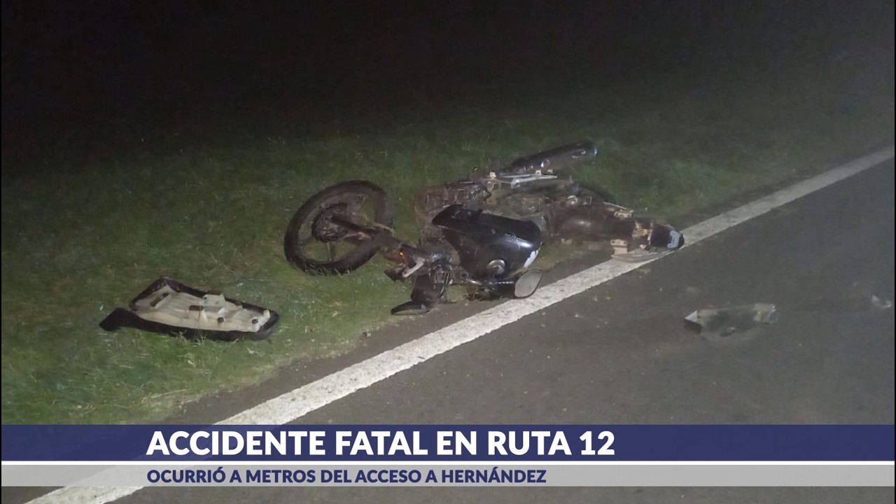 Accidente fatal en Ruta Nacional N°12 a metros de Hernández