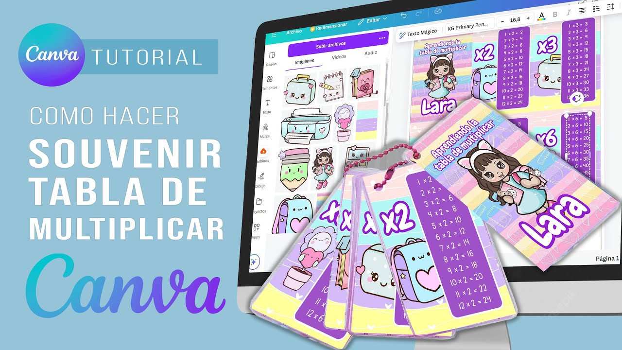 Crea un SOUVENIR económico de TABLA DE MULTIPLICAR personalizado para EVENTOS con CANVA gratuito