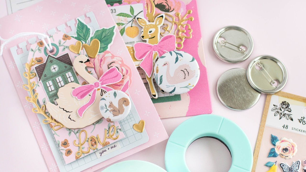 Make Vintage Style Pocket Valentines with the Button Press