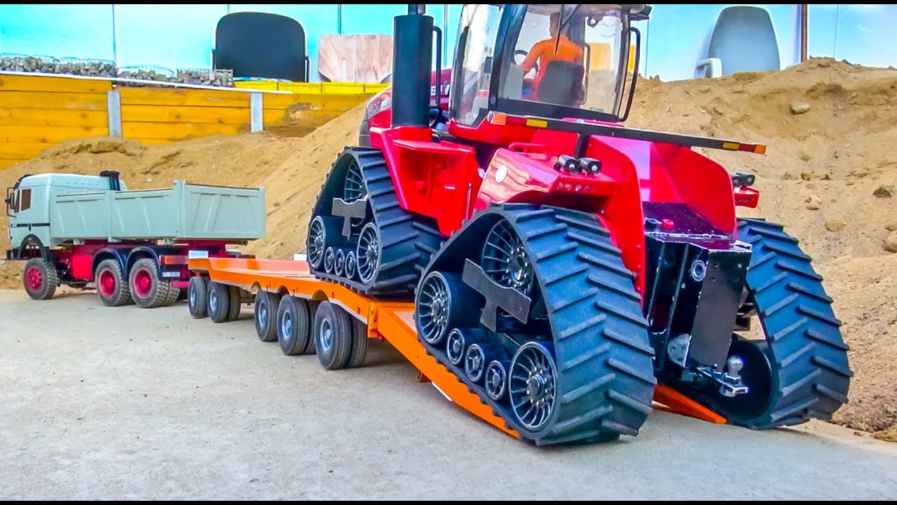 RC Truck heavy transport! Tractor stuck!