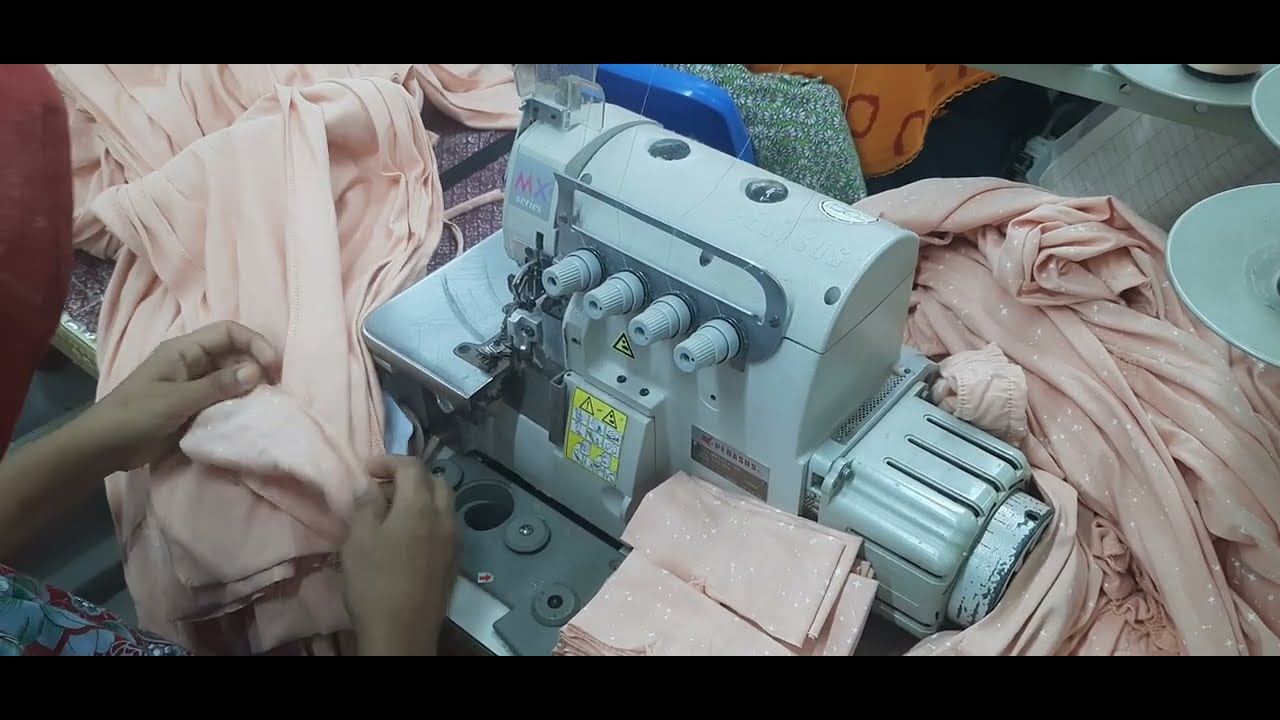 Cuff join by overlock Machine