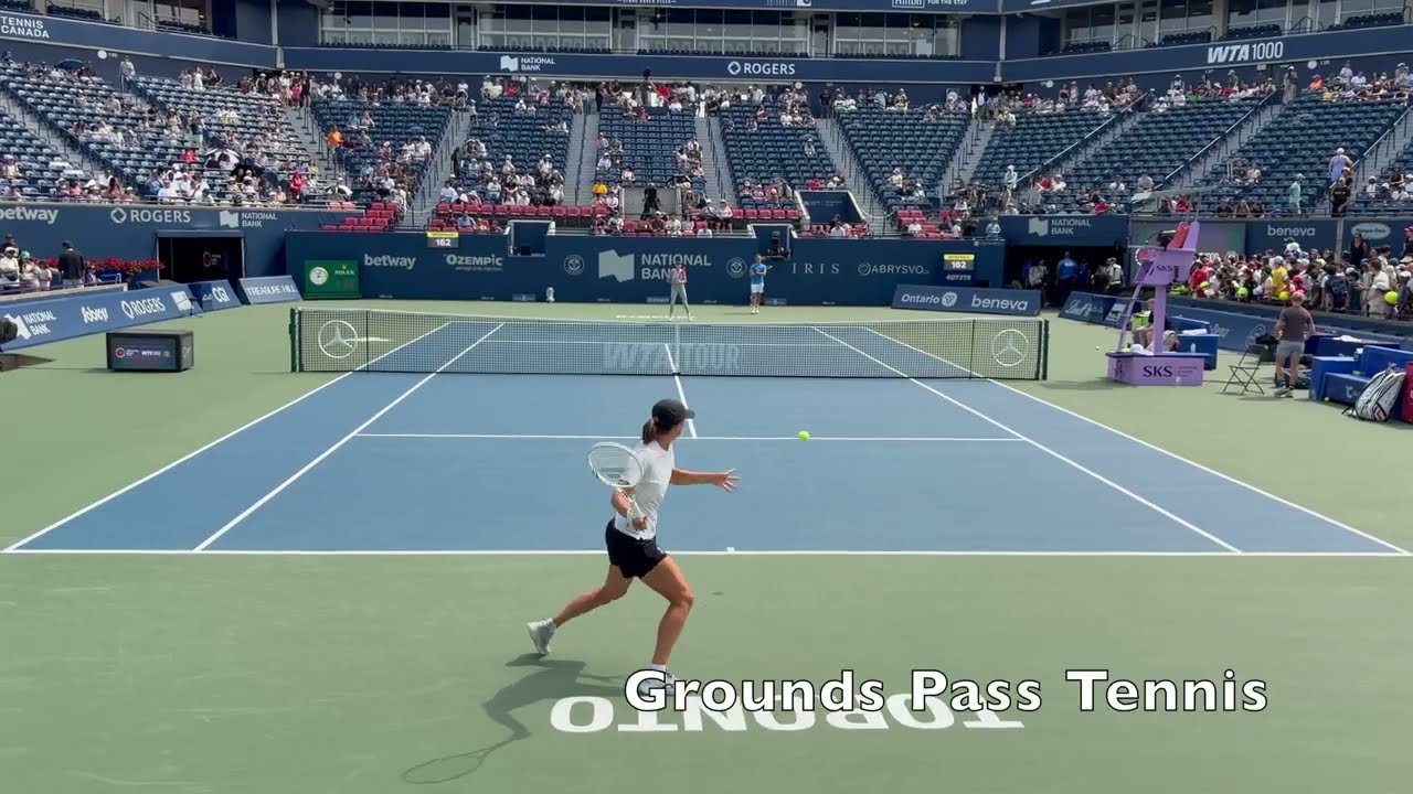 Iga Swiatek & Elena-Gabriela Ruse court level practice @ Canadian Open 2026 [4k]
