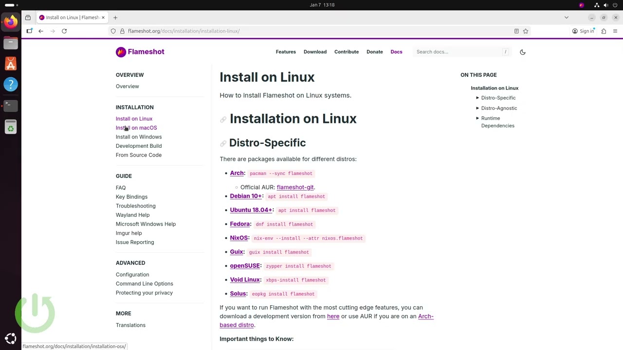 Как установить Flameshot на Linux (Ubuntu, Debian, Fedora)