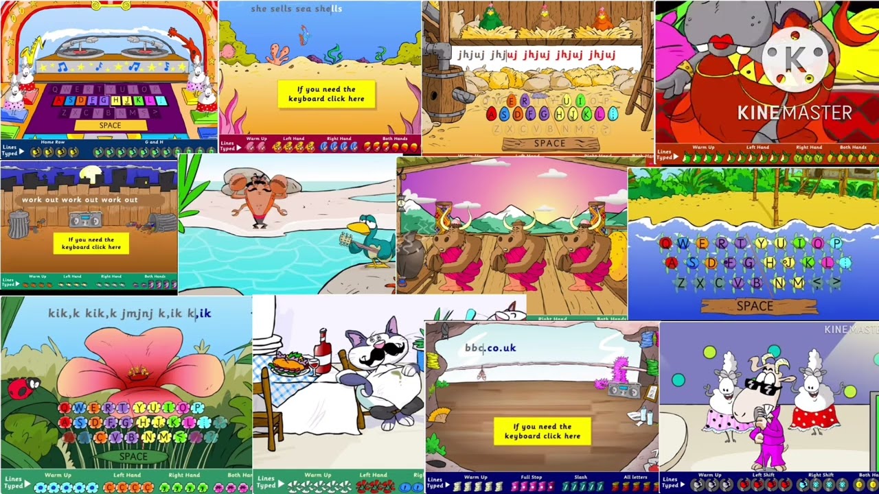 Dance mat typing all levels at the same time