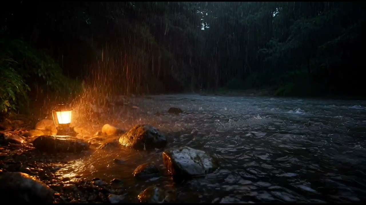 You Will Sleep Before This Rain Stops🌧️.. Dark Rainy Forest Ambience Peaceful Water Sounds for Sleep