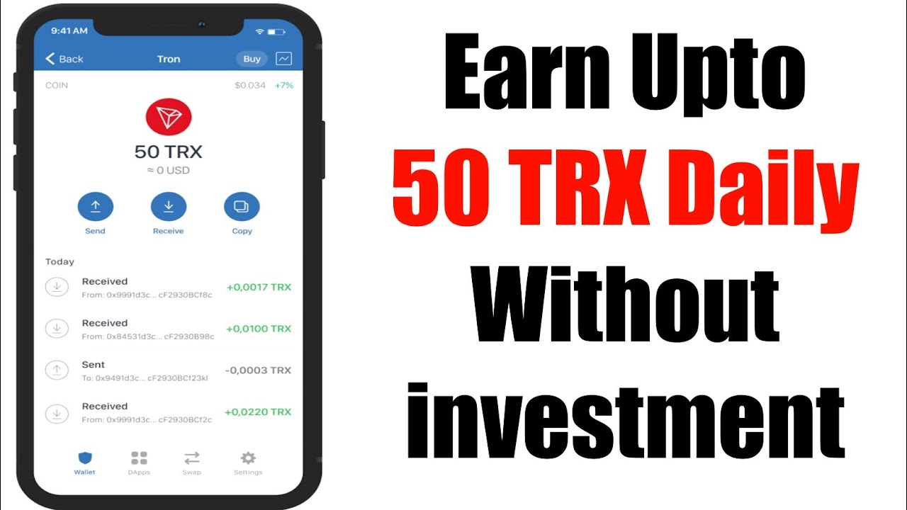Earn 50 trx daily without investment | how to earn free trx coins