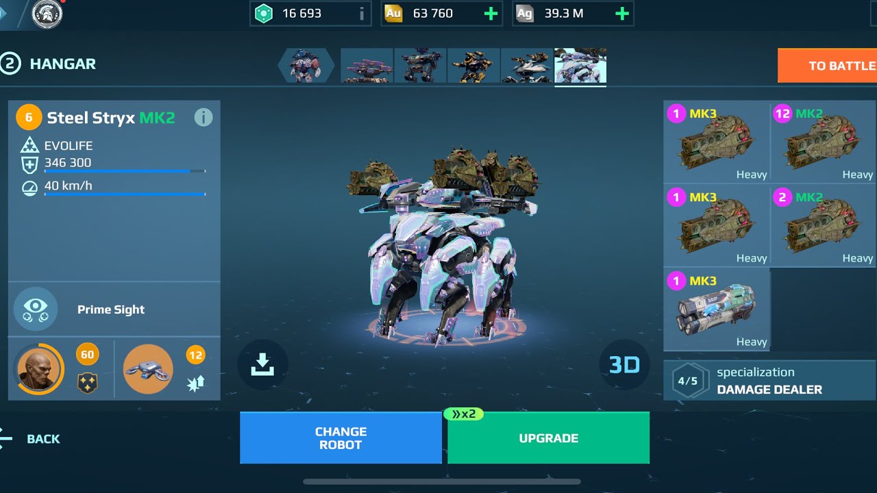 Stryx  Full Glacier X5 | War Robots Gameplay 