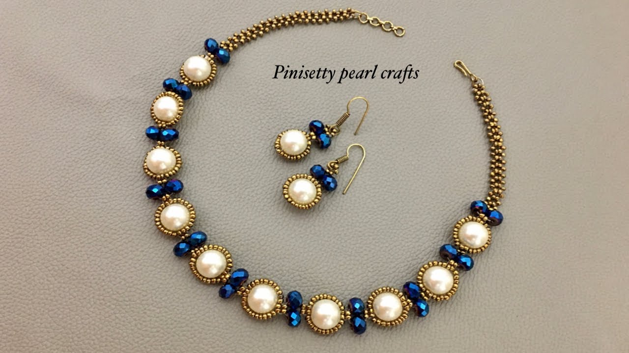 How to make rondelle choker/Pearl beaded necklace || Rondelle necklace || How to make Beaded jewelry