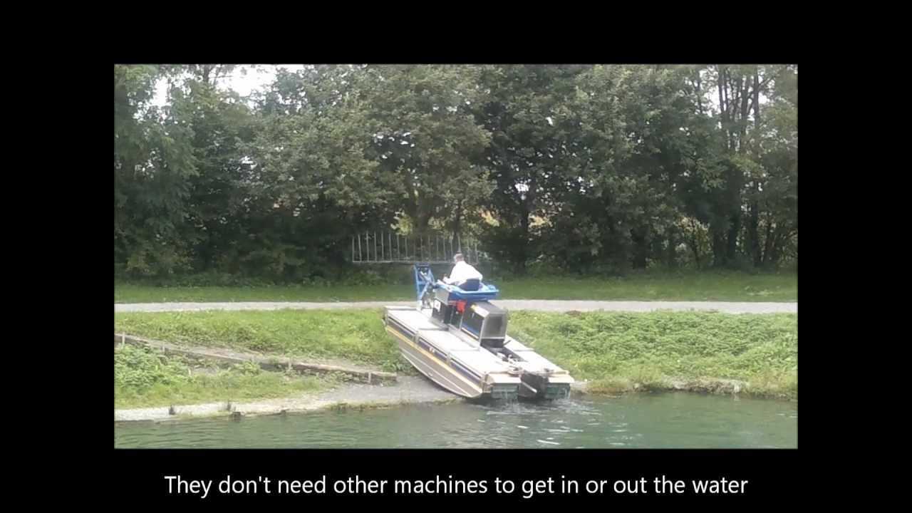 DEMO HQ MOBITRAC Mowing boat, Harvester, Small Dredger, Amphibian Excavator
