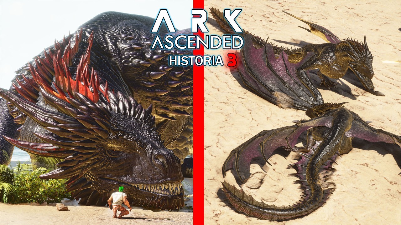 DOMESTICO DRAGON ALFA, DINOSAURIO EXTRAÑO ATACA y crías de dragon sorpresa ARK Ascended Historia