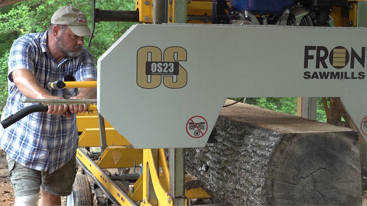 Heavy Log on The Frontier Sawmill! How does it cut Hardwood?