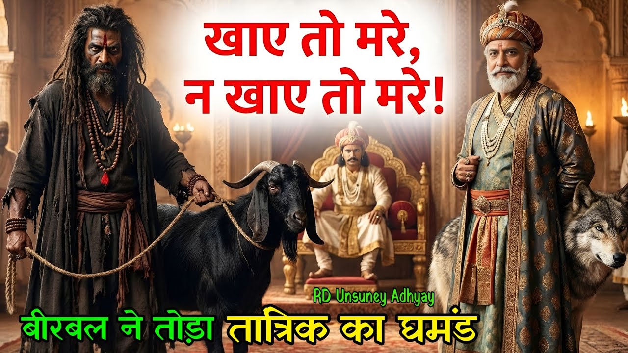 बकरे का वजन न बढ़े, न घटे! 🤔😱🤔 बीरबल ने कैसे तोड़ा तांत्रिक का घमंड? | Akbar Birbal Ki New Kahani 