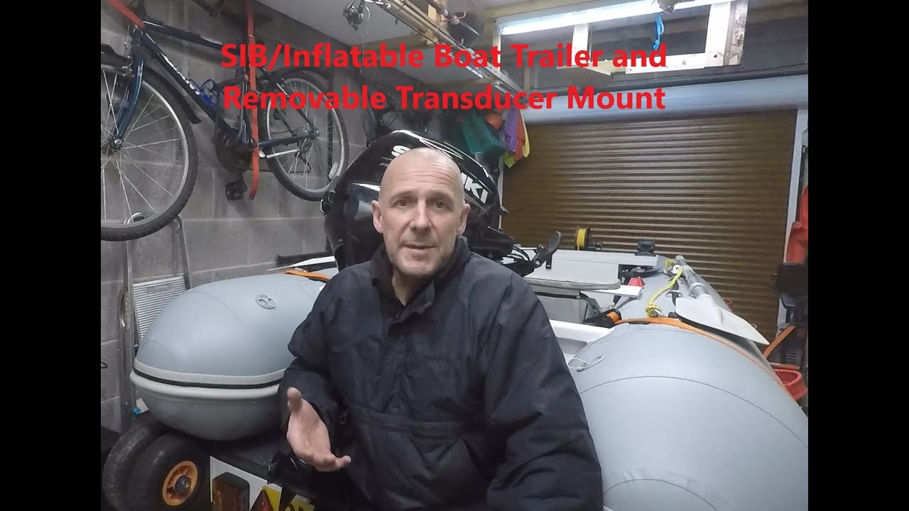 SIB/Inflatable Boat Trailer and removable Transom Transducer mount.