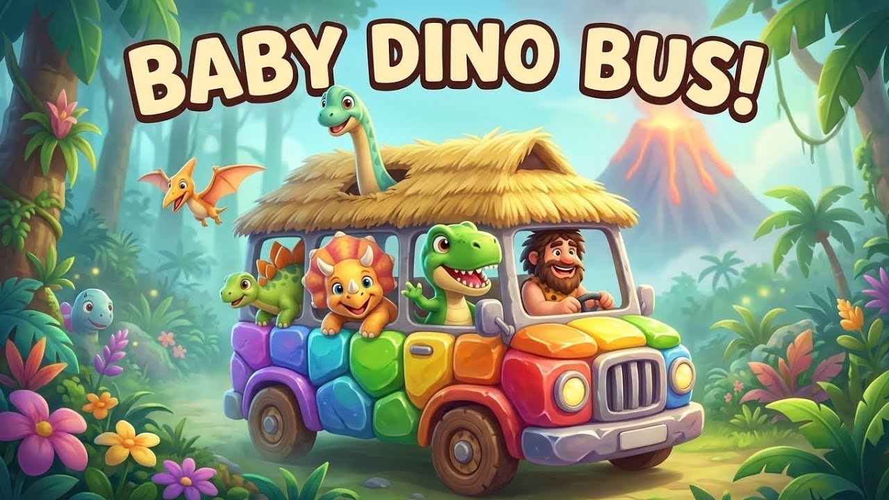 Wheels on the Bus – Baby Dinosaurs Bring the Stone-Age Bus to Life | Kids Song & Nursery Rhyme
