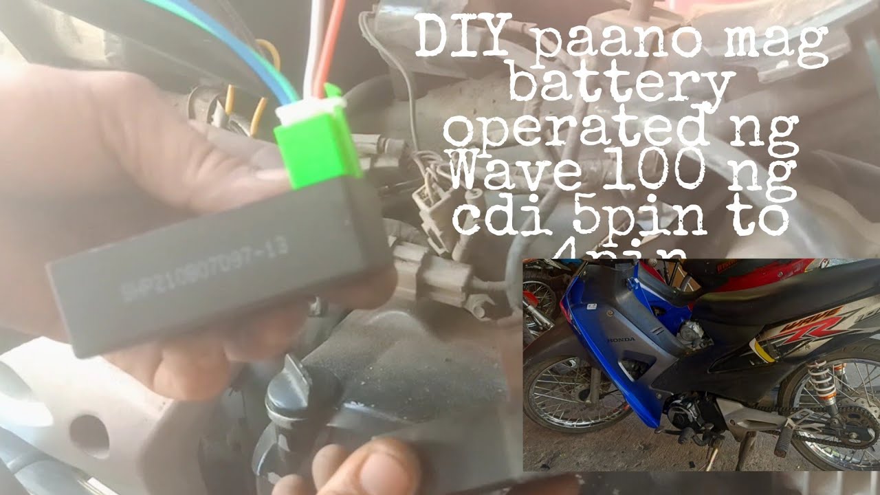 DIY paano mag battery operated ng wave 100 ng cdi 5pin to 4pin