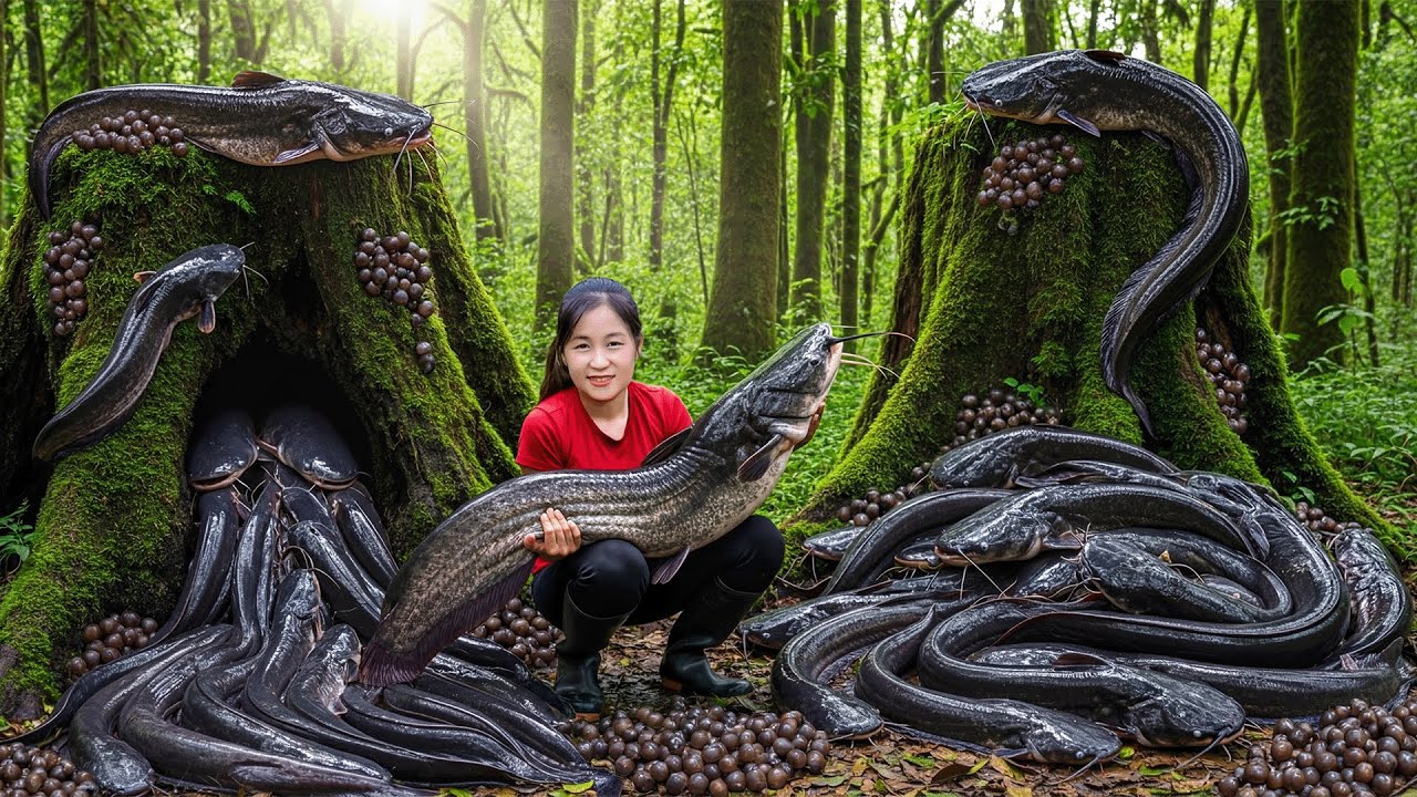 Harvesting Tons of Black Eels & Go to Market Sell | 99 Days Harvesting Black Eels in the Fields