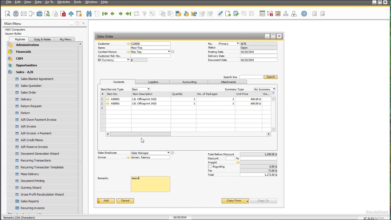 Core SAP Business One Trick - Keyboard Shortcuts