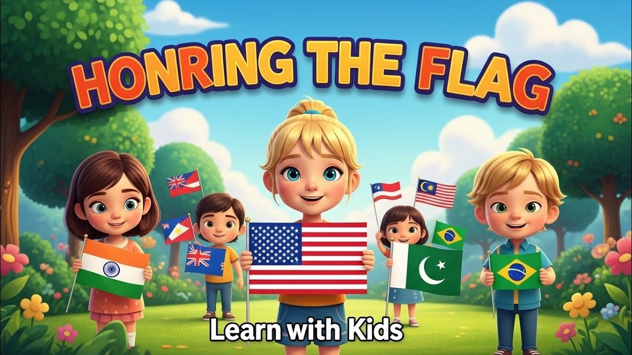 Honoring the Flag 🌍 |World Flags Song for Kids 🇮🇳🇺🇸🇵🇰 | World Countries Song for Children