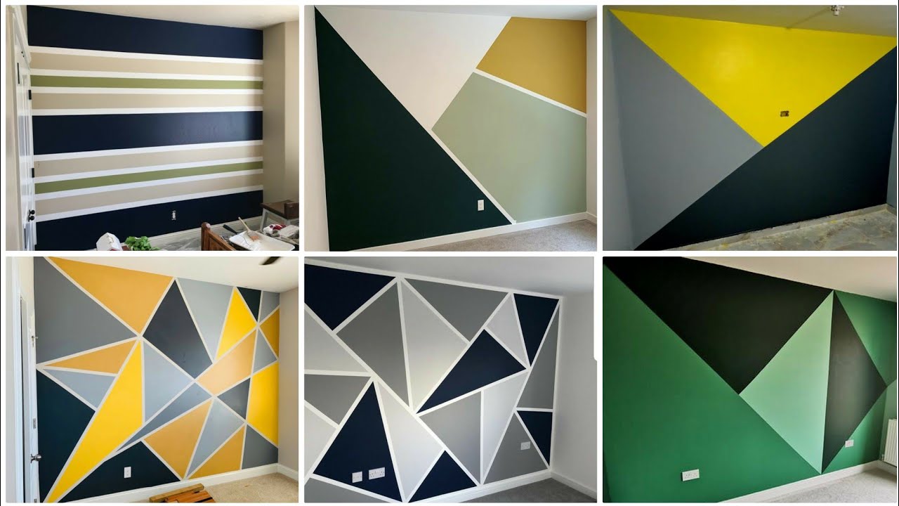 Amazing 100 Geometric Wall Paint Designs for Accent Wall Ideas in Hall | Home interior