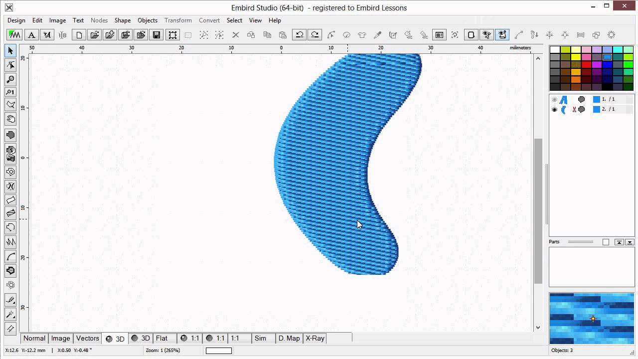 Machine Embroidery Digitizing - Embird Studio - Parameters of Plain Fill - Part 1