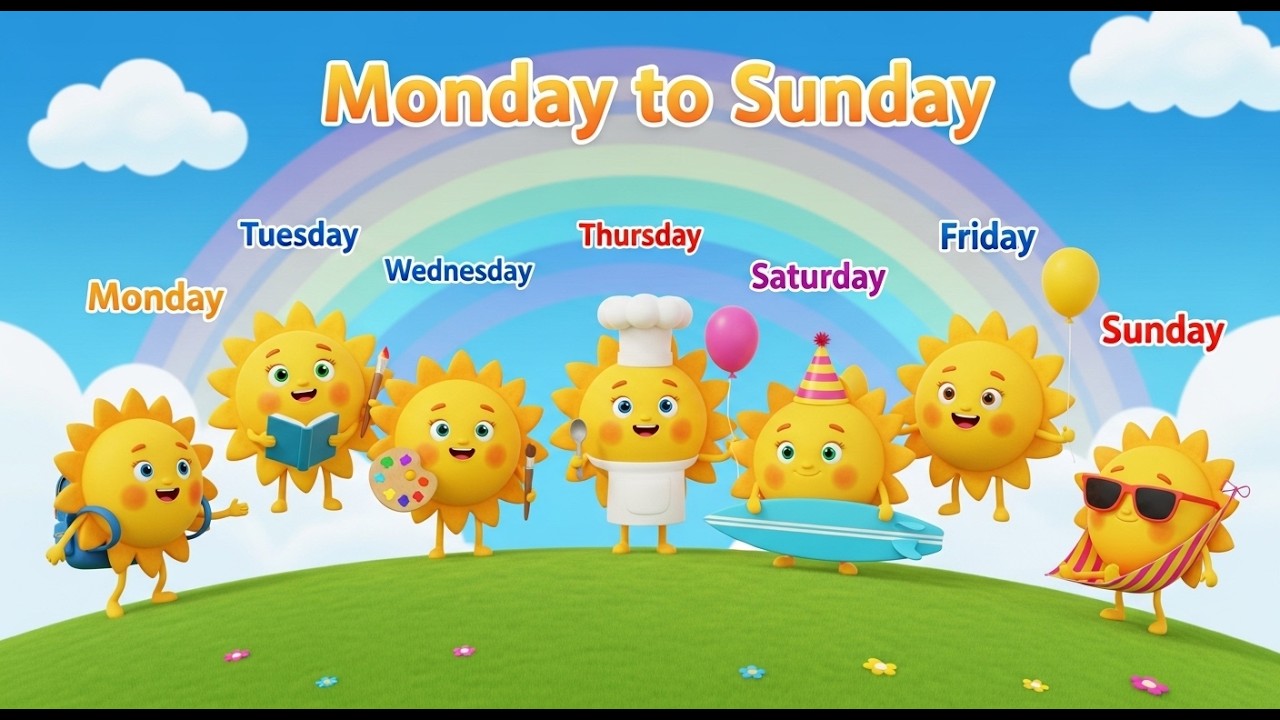 Monday to Sunday Song 🌞 | Nursery Rhymes & Kids Song | Monday to Sunday | Kids Learning Rhyme
