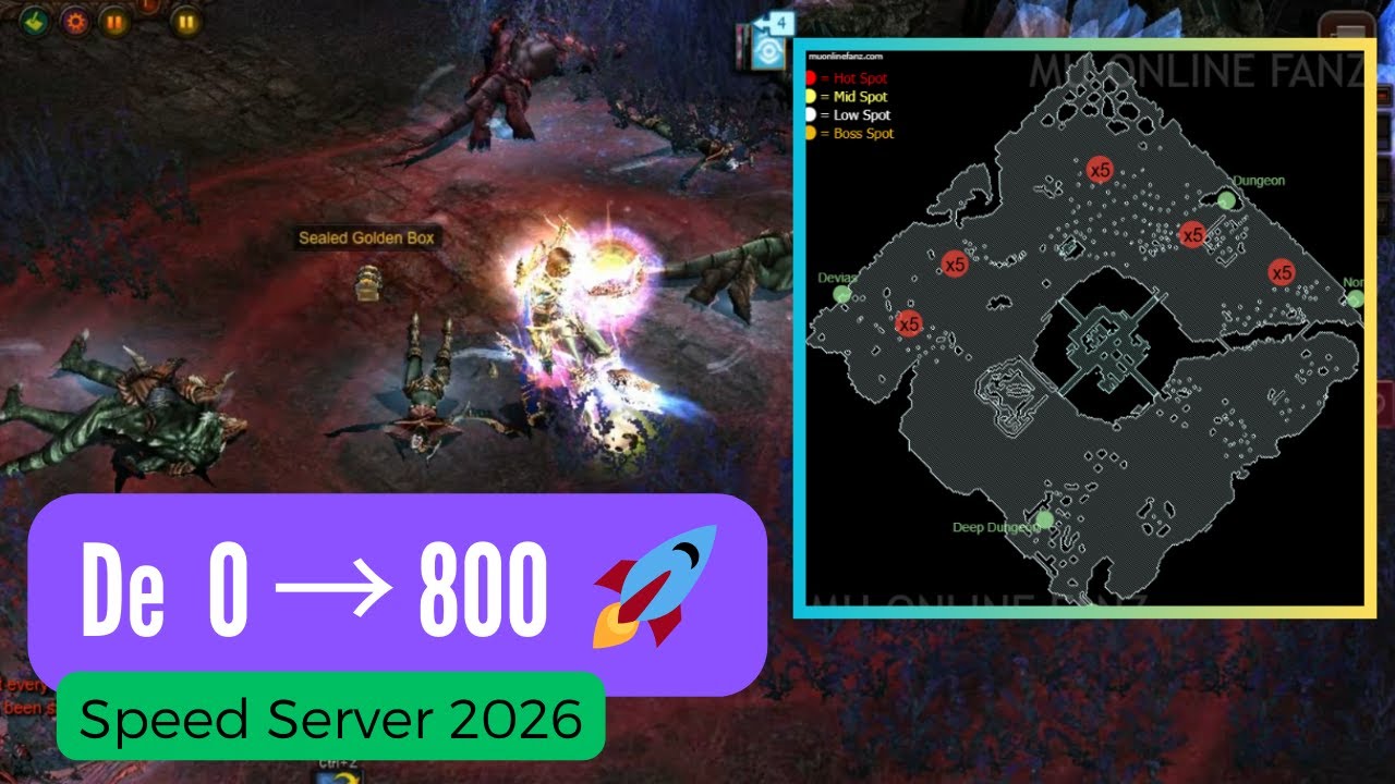 MU Online 2026 | De 0 a 800 en Speed Server 🚀 Mejores spots, rutas y tips DEFINITIVOS