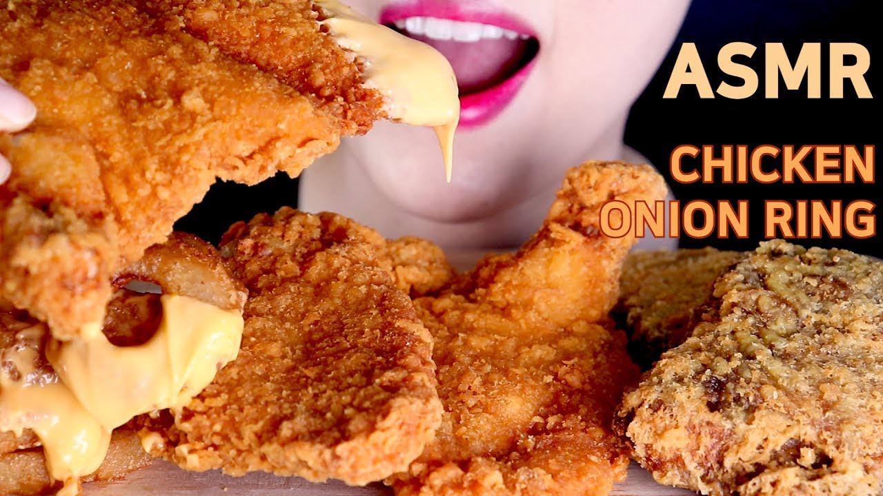 ASMR MOS BURGER Chicken+Onion ring eating sounds MUKBANG모스치킨+어니언링 먹방咀嚼音モスチキンとオニオンリング