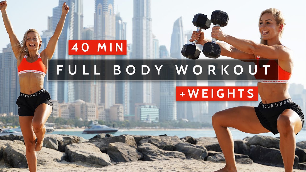 DAY 29 RISE & SHINE - 40 MIN FULL BODY DB WORKOUT - Giantsets Strength | +Weights | +HIIT | Sweaty