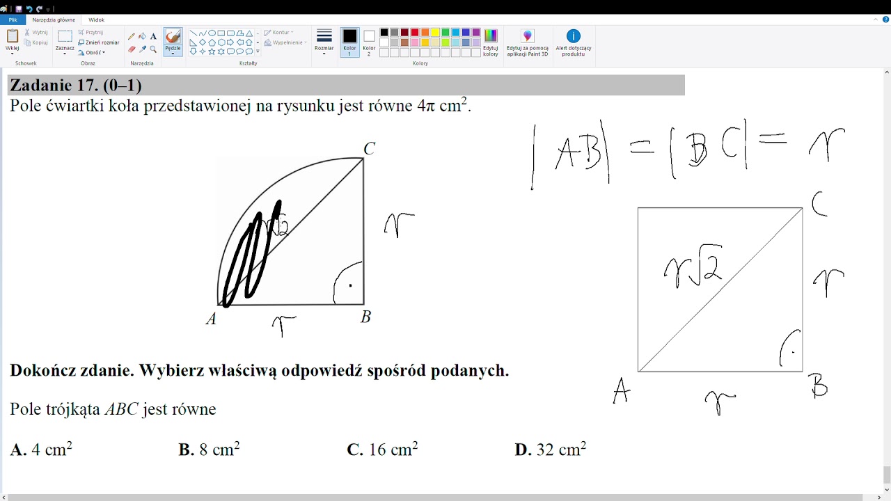 Zadanie 17 matematyka egzamin gimnazjalny kwiecień 2019