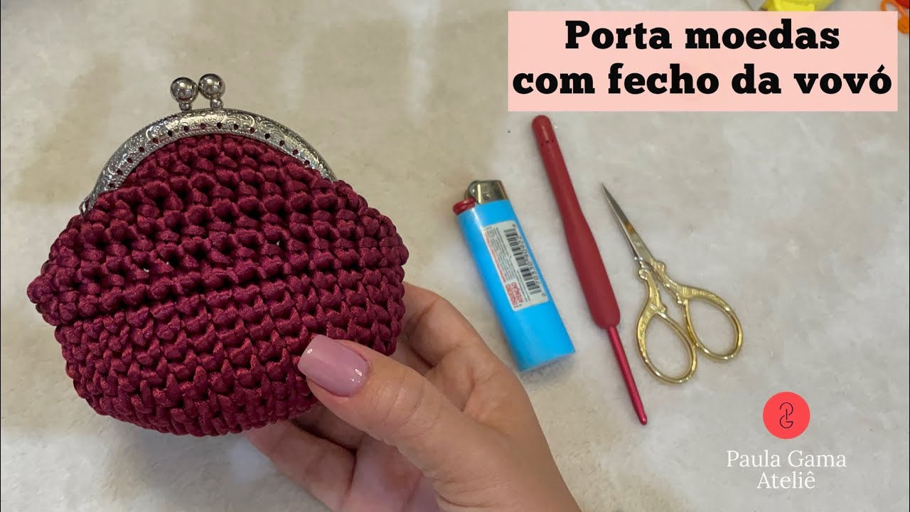 Porta Moedas em Croch&ecirc; com fecho da vov&oacute;!