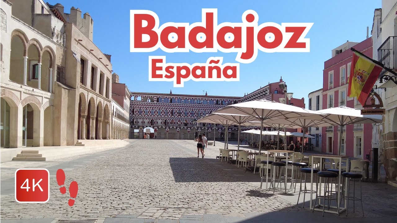 Badajoz España【4K】Walking tour  | Plaza Alta, Plaza España y centro de Badajoz, Extremadura