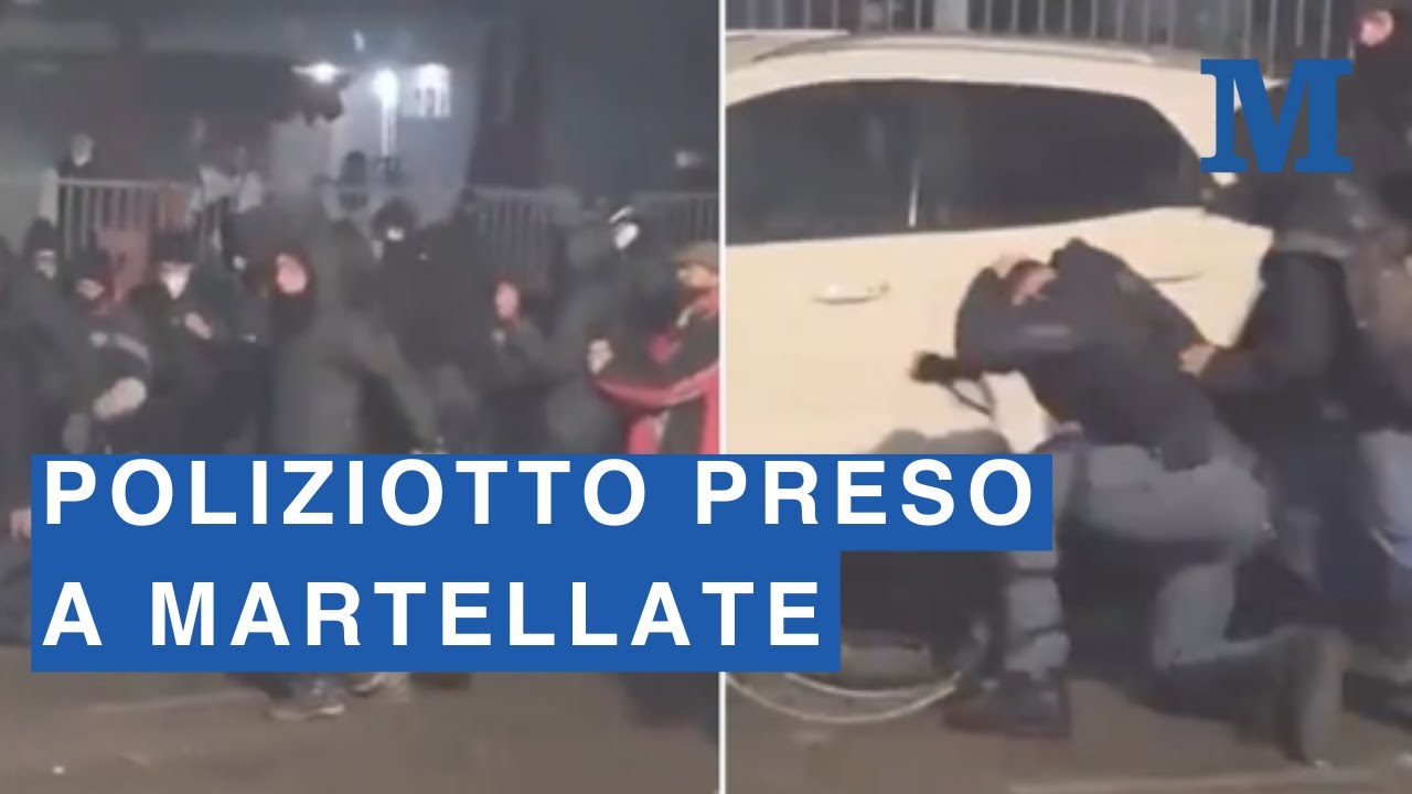 Poliziotto accerchiato e preso a martellate durante gli scontri: &laquo;Si comportano da terroristi&raquo;