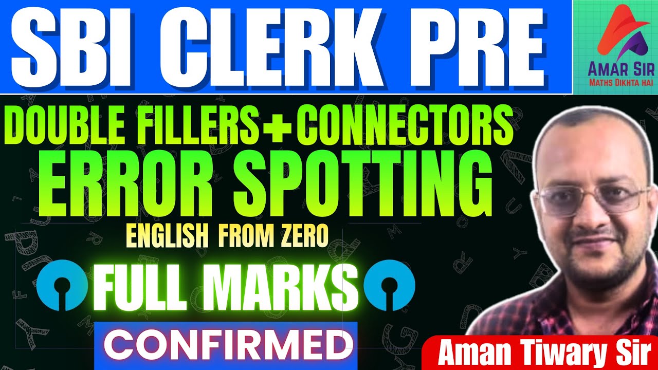 SBI Clerk 2025 | English from ZERO by Aman Tiwary Sir🔥🔥 | Error Spotting #1