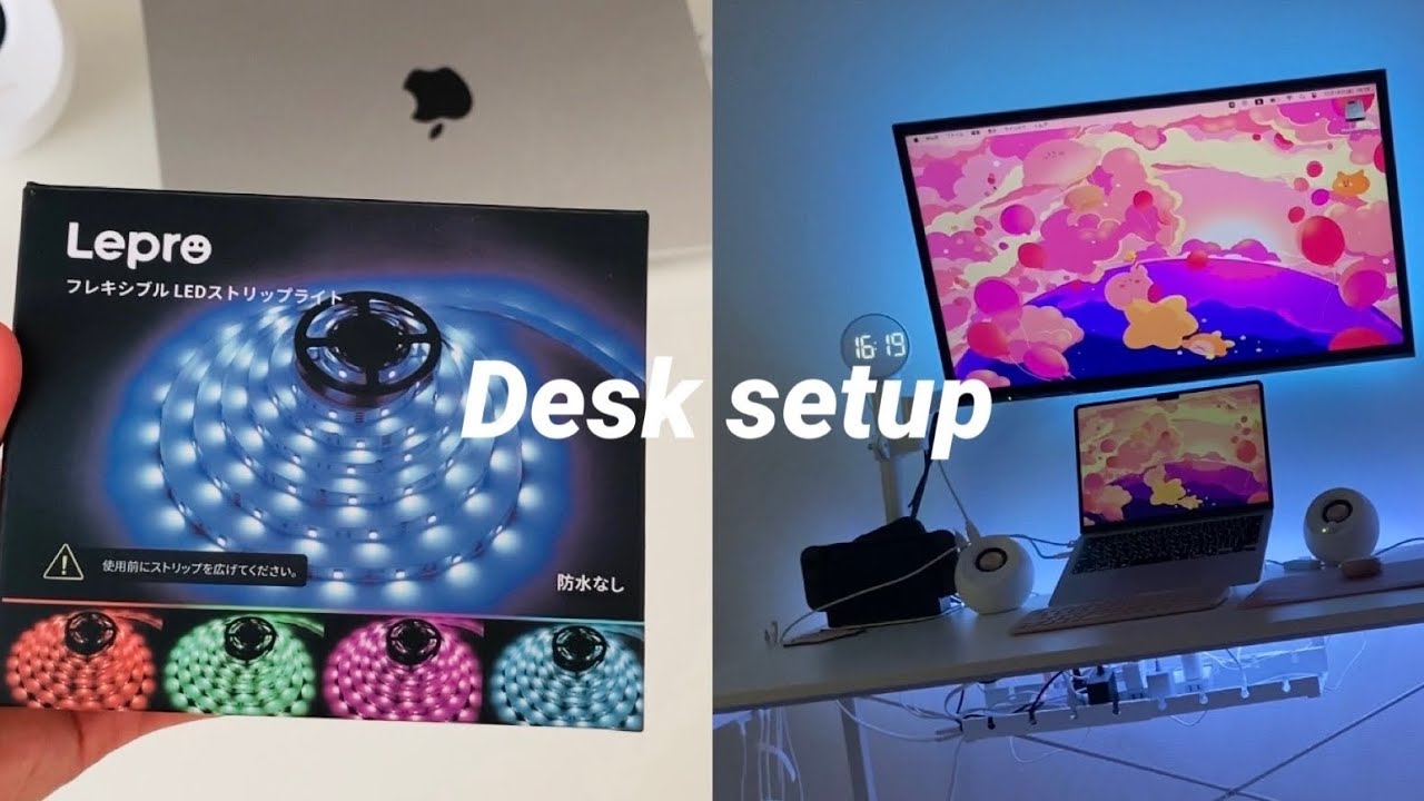【Desk setup】Lepro / LED Tape Light / 購入品開封 / 弱すぎるRPG 🎮