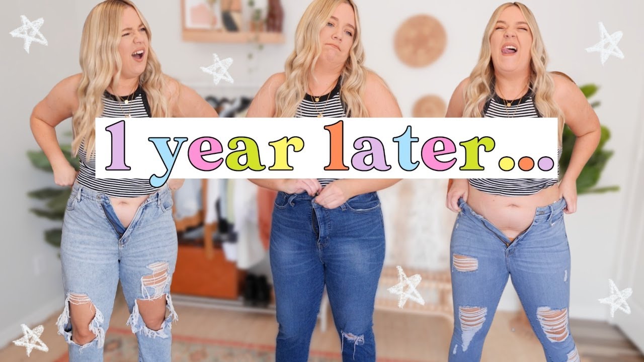 trying on ALL of my *pre-quarantine* jeans (1 YEAR LATER)