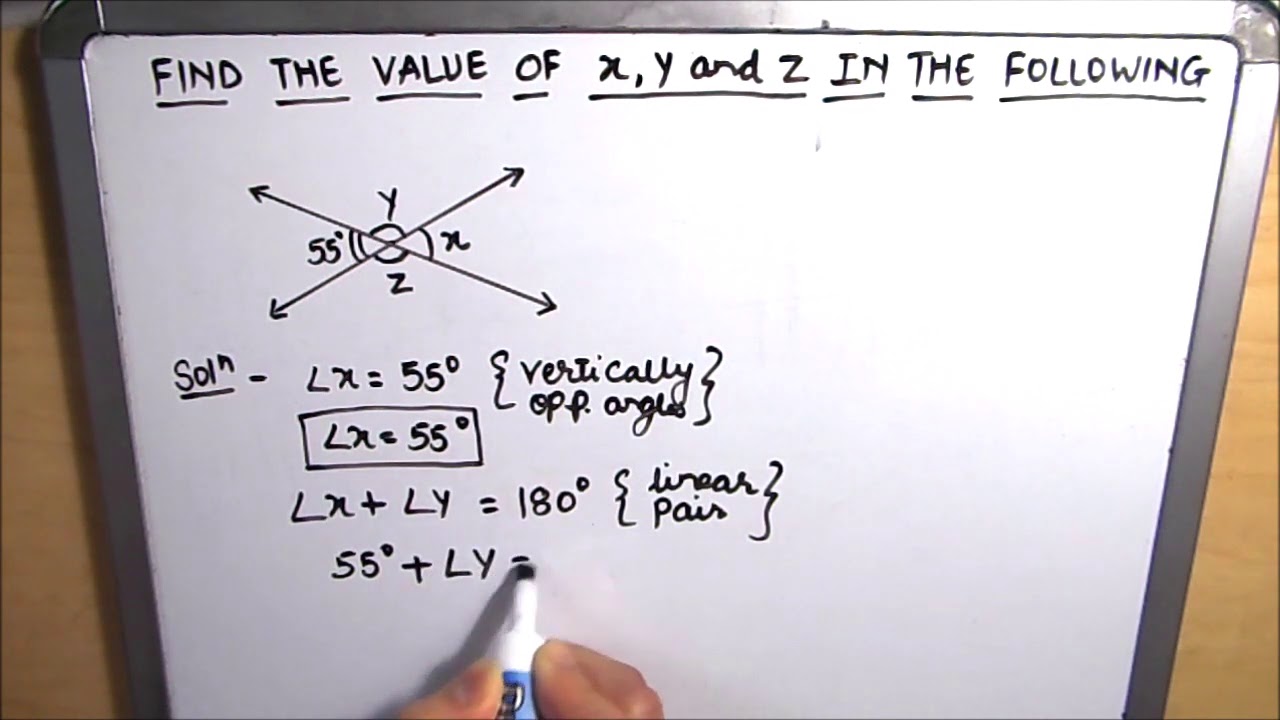 How to find the missing angles formed by intersecting lines / Finding angles between lines