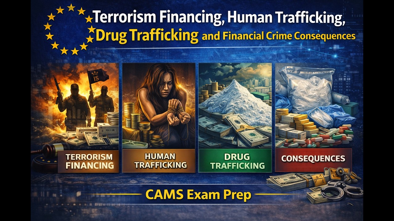 Terrorism Financing, Human Trafficking, Drug Trafficking and FinCrime Consequences | CAMS Exam Prep