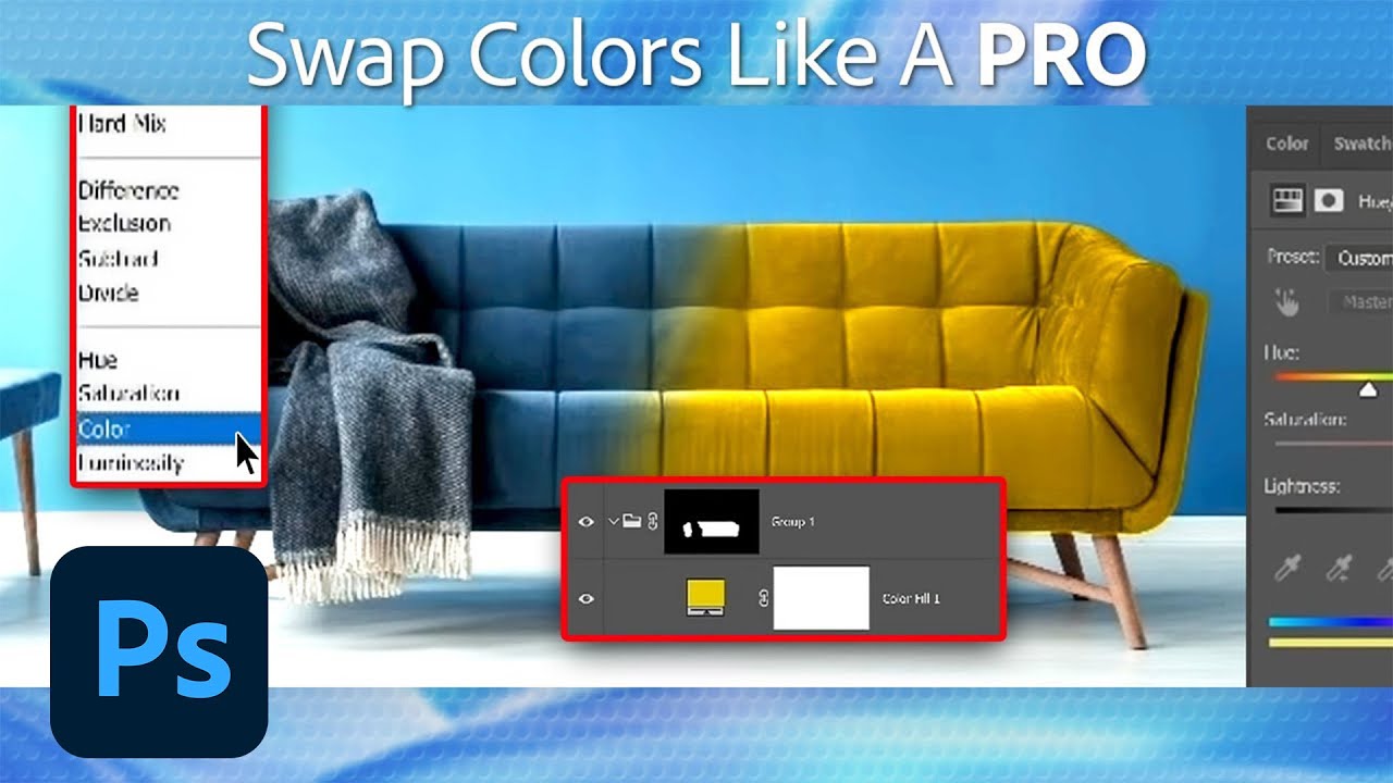 Как изменить цвет объекта в Photoshop | Урок по Adobe Photoshop