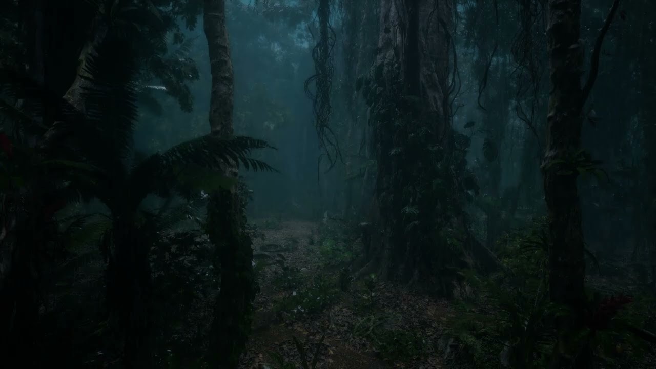 Rain Sounds for Sleep 🌲 Forest Rain in Jungle at Night | 8 Hours Deep Sleep Ambience