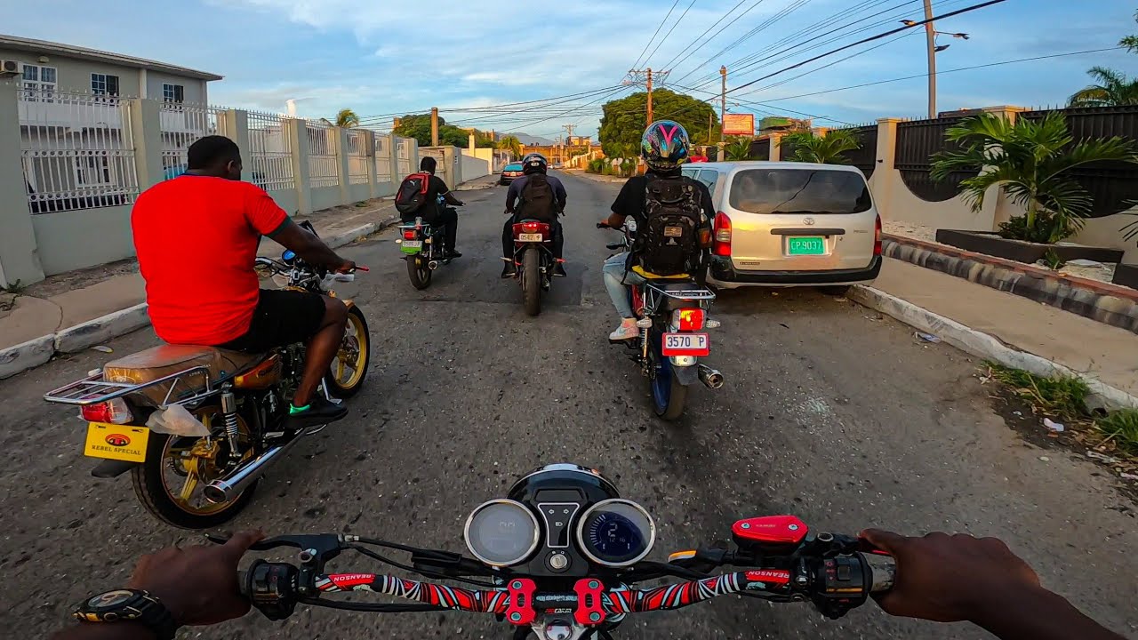 Five (5) Bikers Taking On The Road | Jamaican Bike Life 🇯🇲
