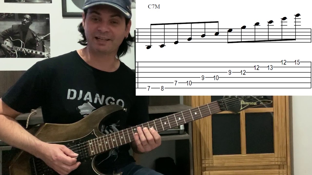 Guitarra Rock/Fusion - Arpejos de tétrade 2 notas por corda.
