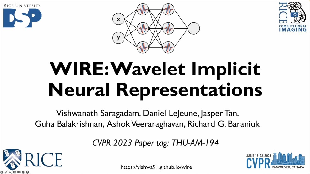 [CVPR 2023] WIRE: Wavelet Implicit Neural Representations