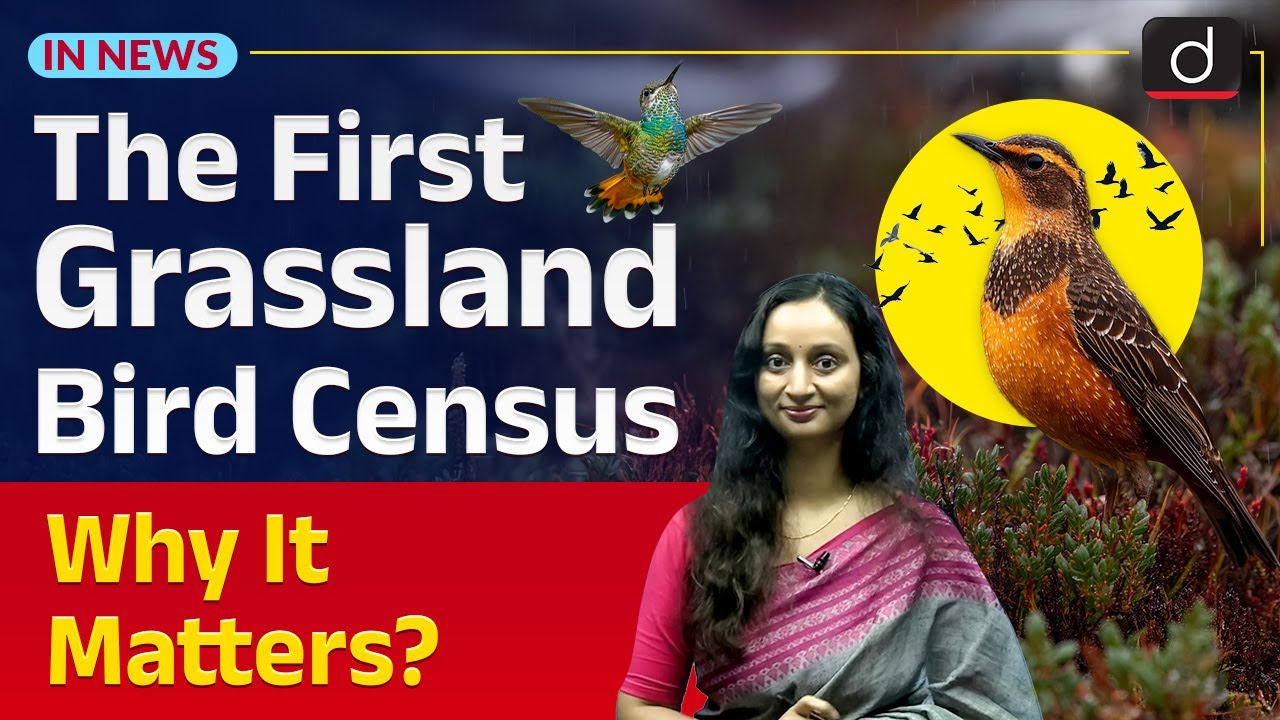 Bird Census 2025 | Grassland Bird Census | UPSC Current Affairs | InNews | Drishti IAS English
