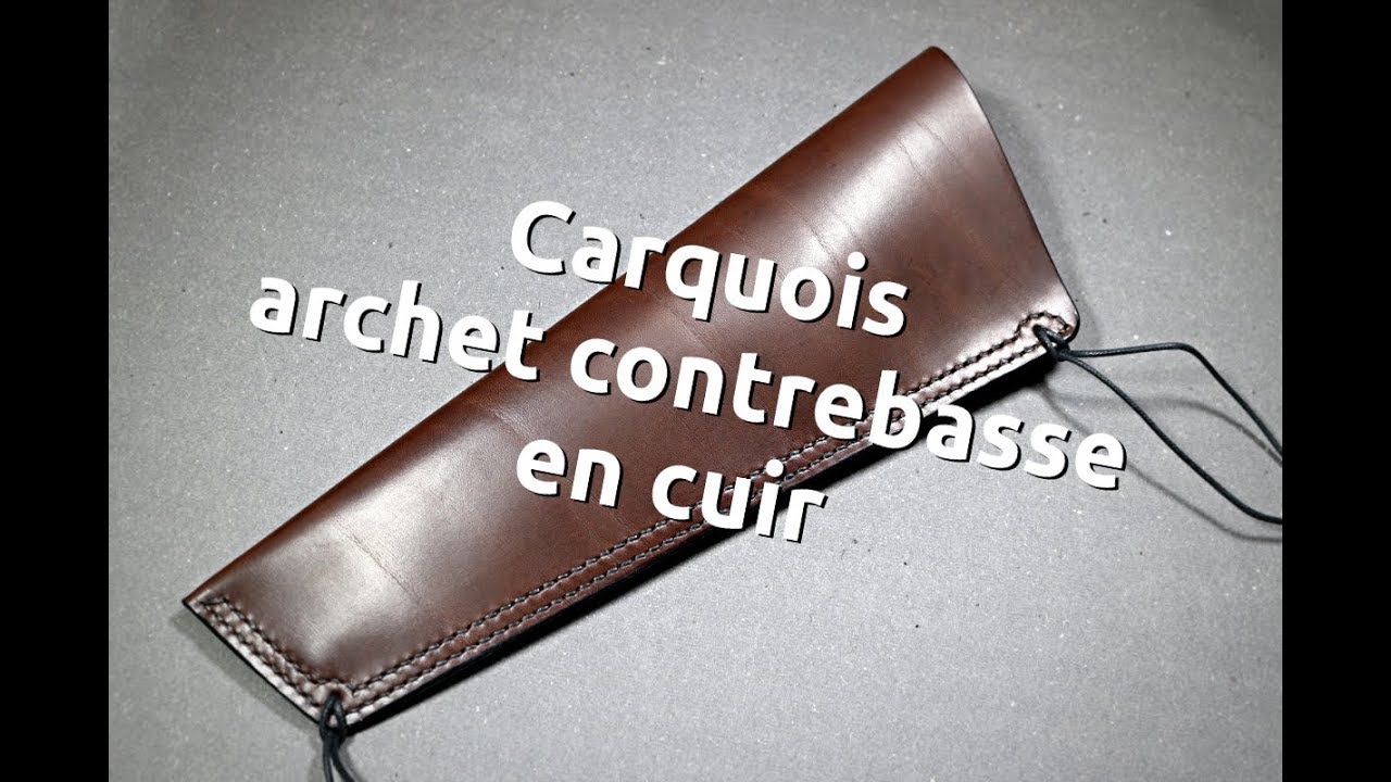 Carquois en cuir pour archet de contrebasse - ateliercuir.com